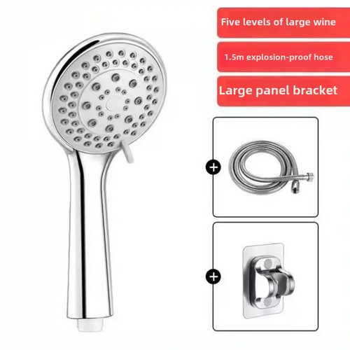 Chrome shower head hose set - shower,