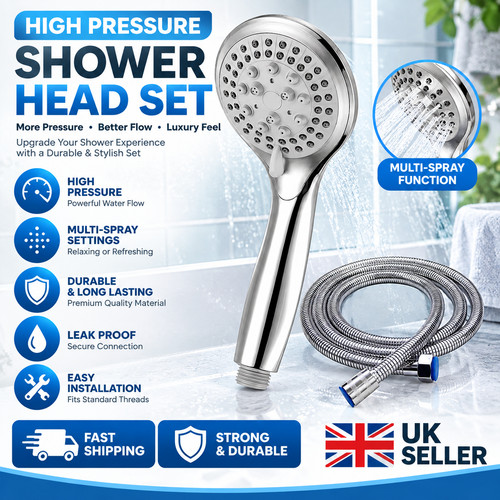 Chrome shower head and hose - and,