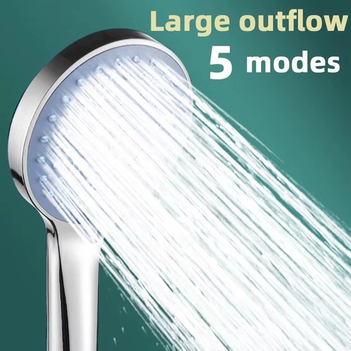 Chrome shower head and - head, hose