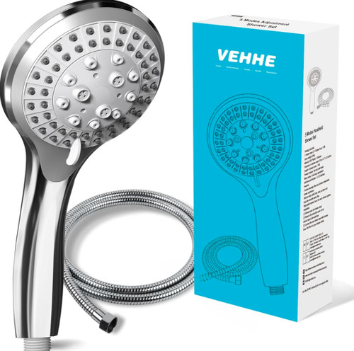 Chrome shower head and - shower, hose