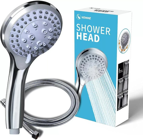 Chrome shower head and hose - head,